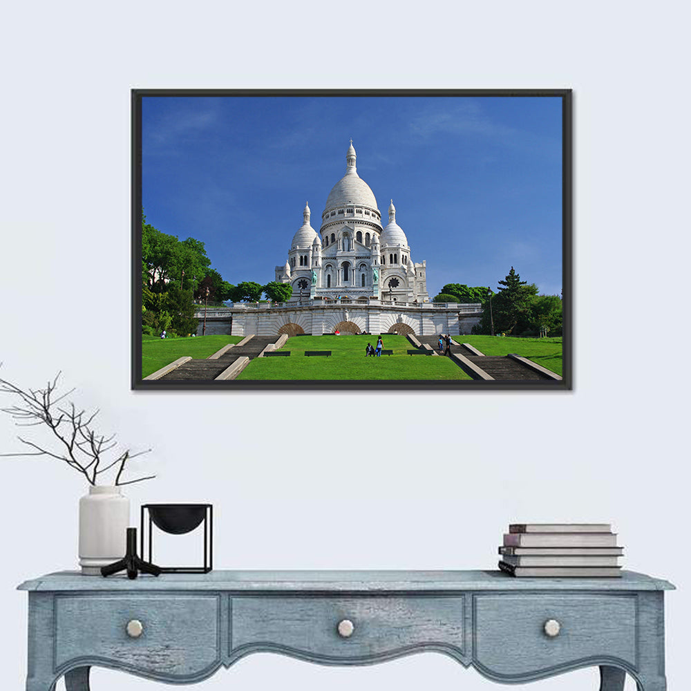 Sacre Coeur Basilica Steps, Paris Wall Art in a room, landscape