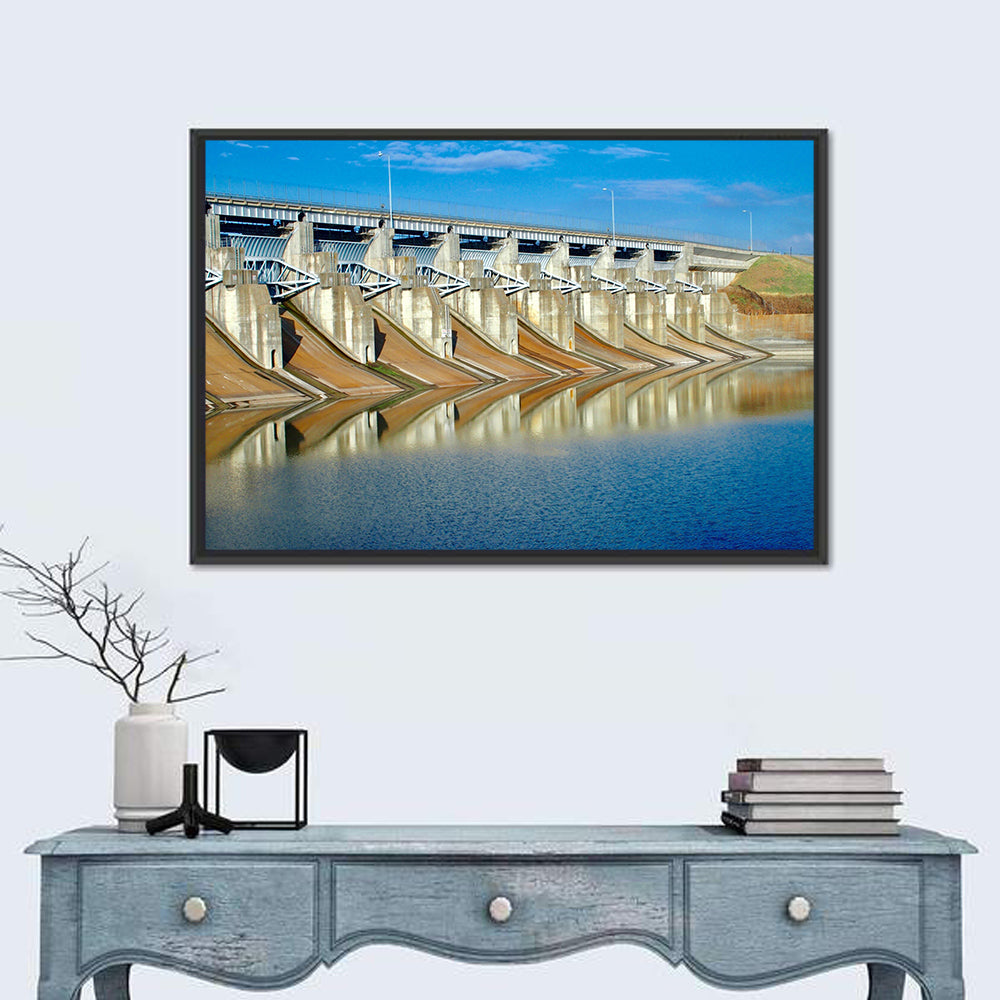Lavon Dam Spillways Wall Art in a room, landscape