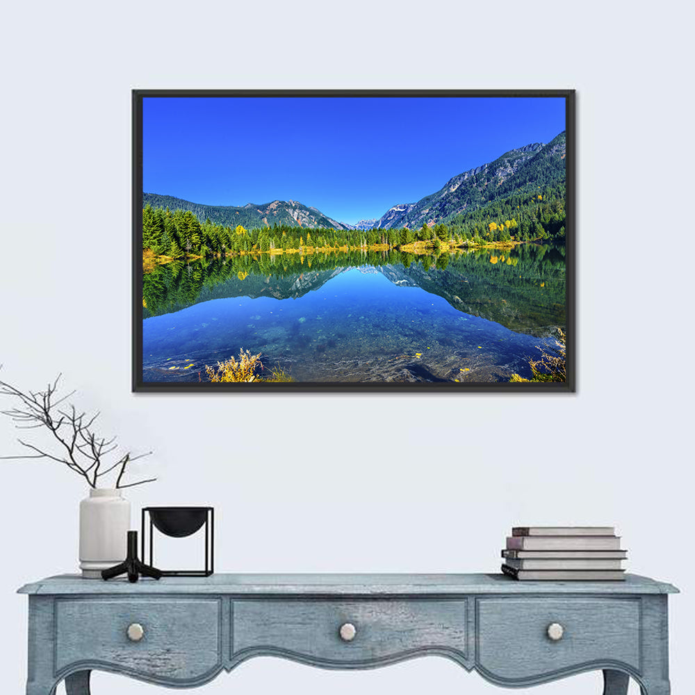 Mt Chikamin Reflection at Gold Lake Wall Art in a room, landscape