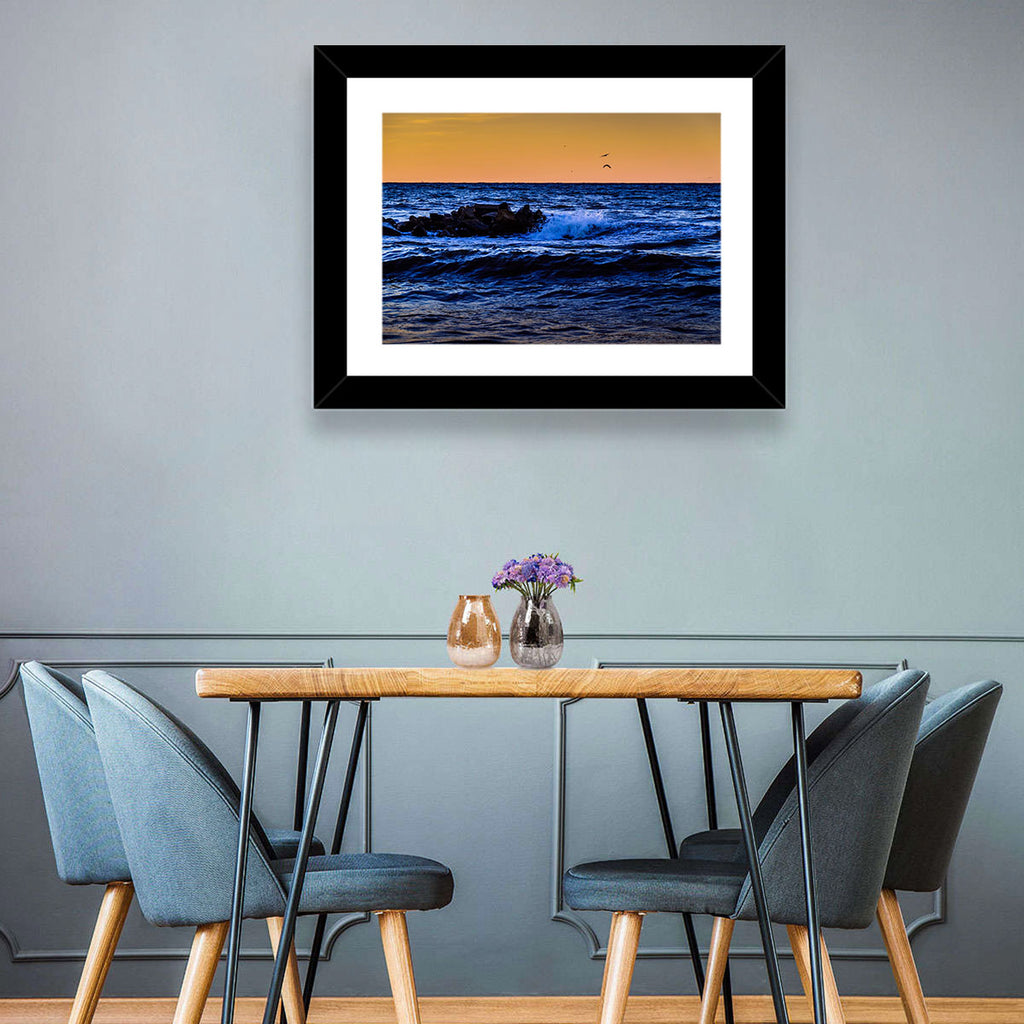 Marmara Sea Waves at Sunset Wall Art