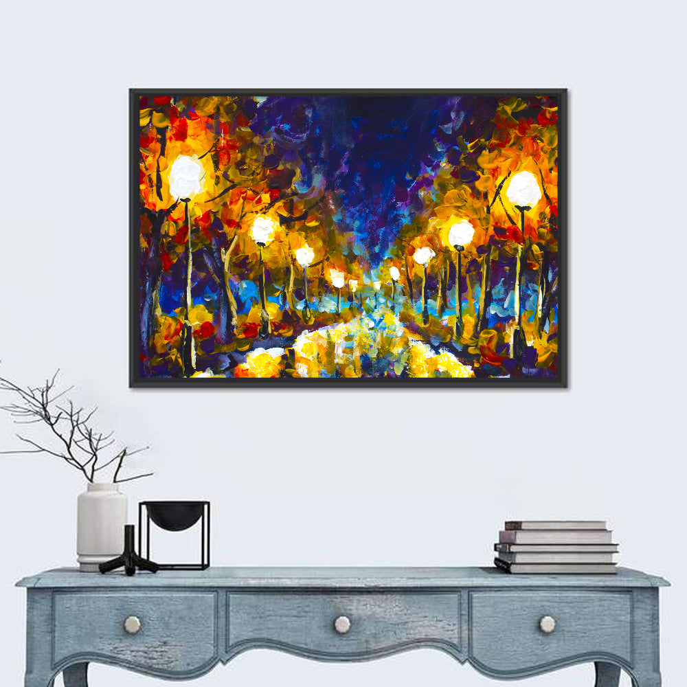 Autumn Evening Park Path Wall Art