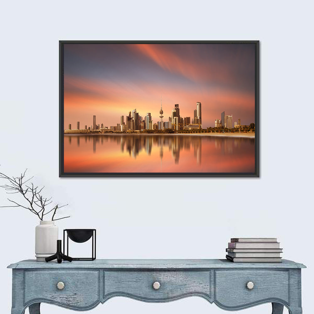 Kuwait City Skyline at Sunset Wall Art