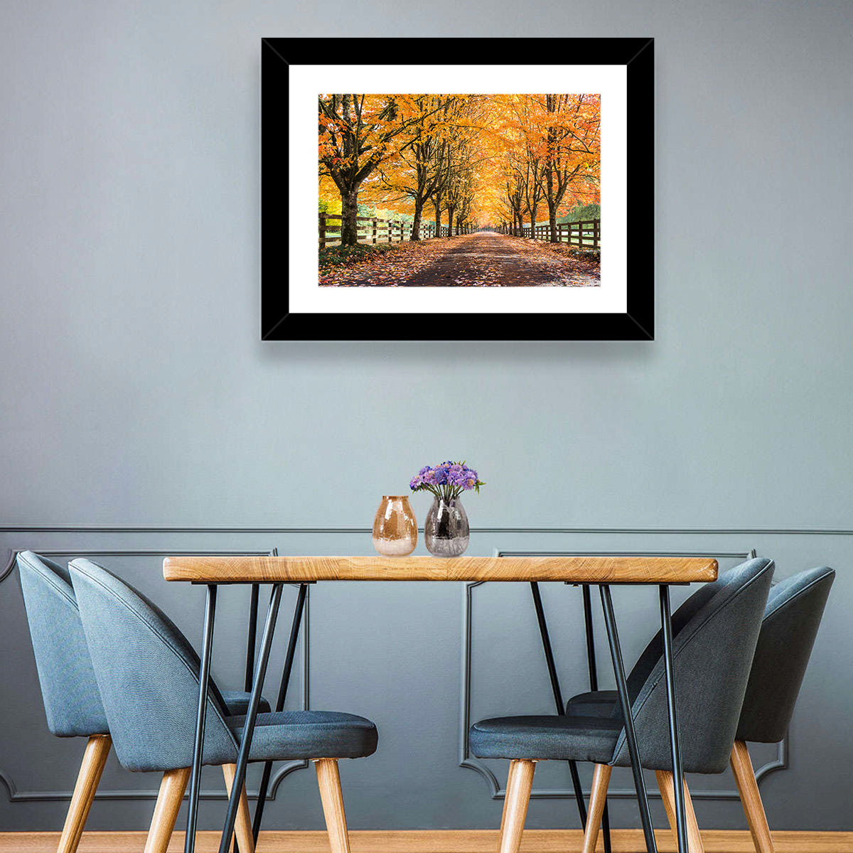 Maple Lane in Autumn Wall Art