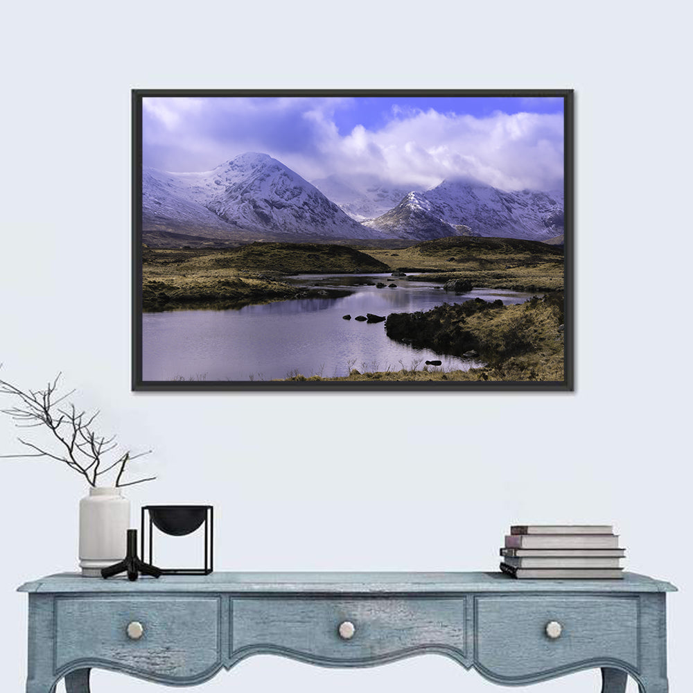 Loch Tulla Hills Wall Art in a room, landscape