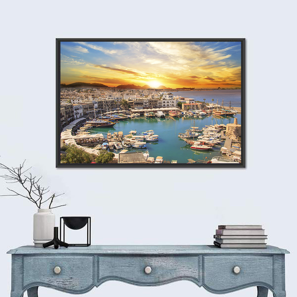 Kyrenia Harbour at Sunset Wall Art