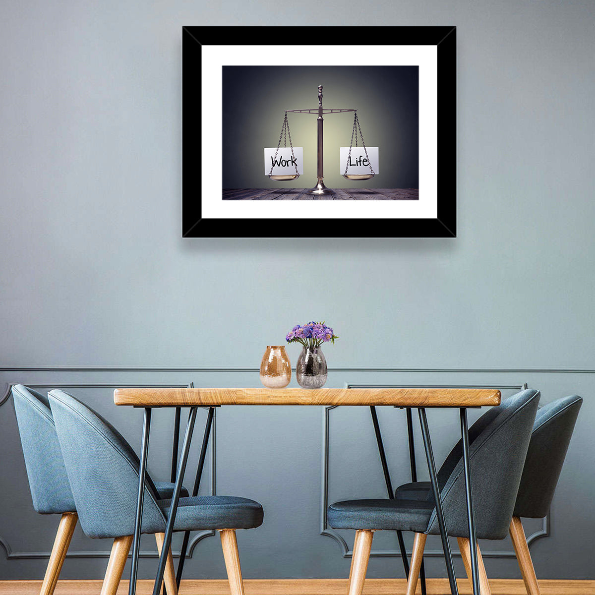 Metallic Scale: Work and Life Wall Art