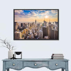 New York City Skyline at Golden Hour Wall Art