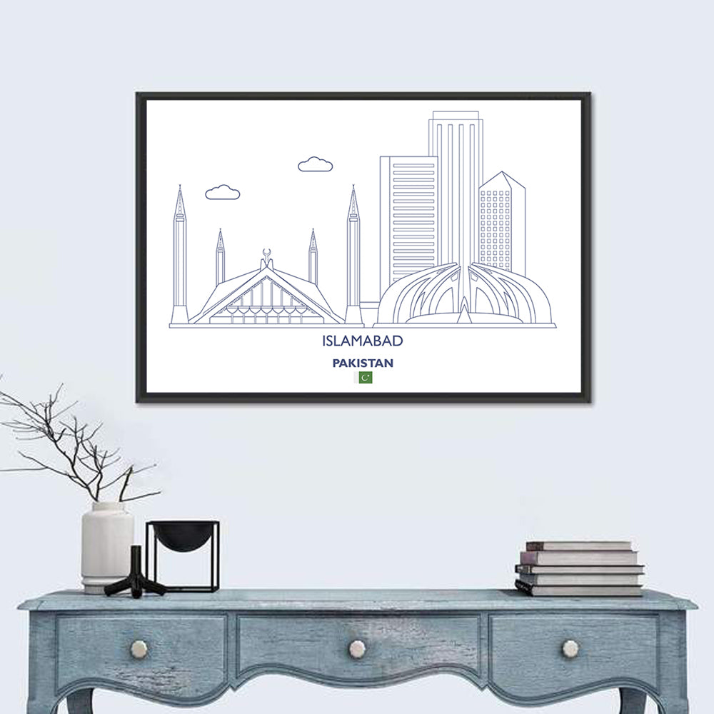 Islamabad Skyline Line Wall Art