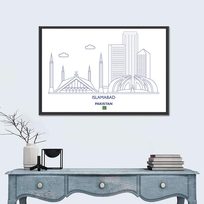 Islamabad City Skyline Wall Art