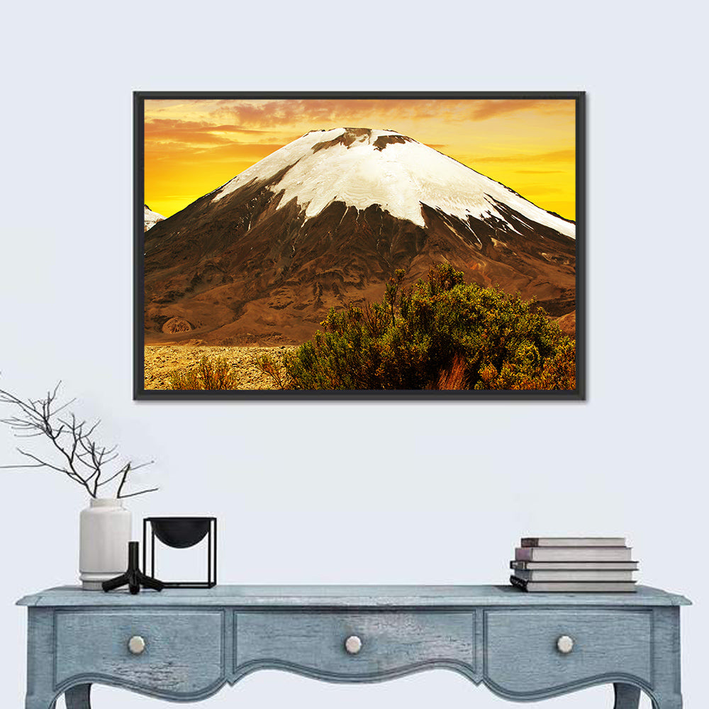 Parinacota Volcano Wall Art in a room, landscape
