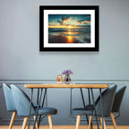 Sunlit Cloudscape Over Beach Wall Art