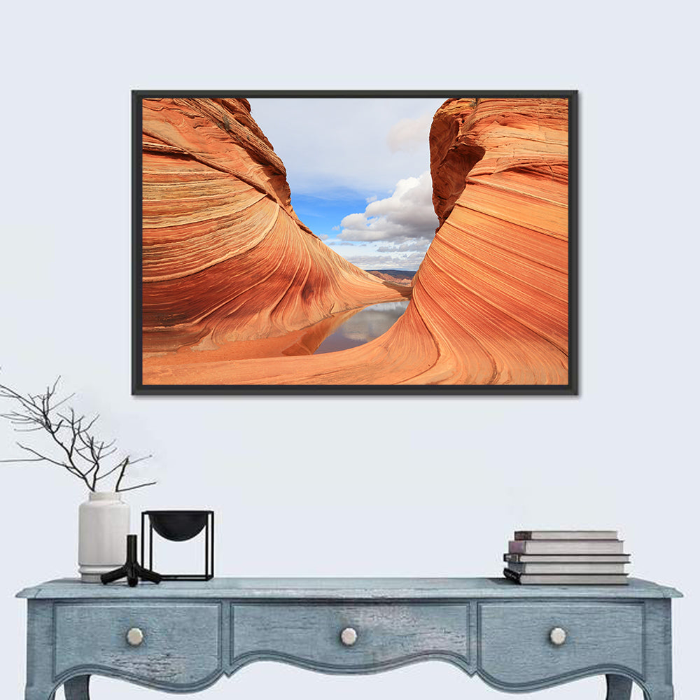The Wave at Coyote Buttes Wall Art in a room, landscape