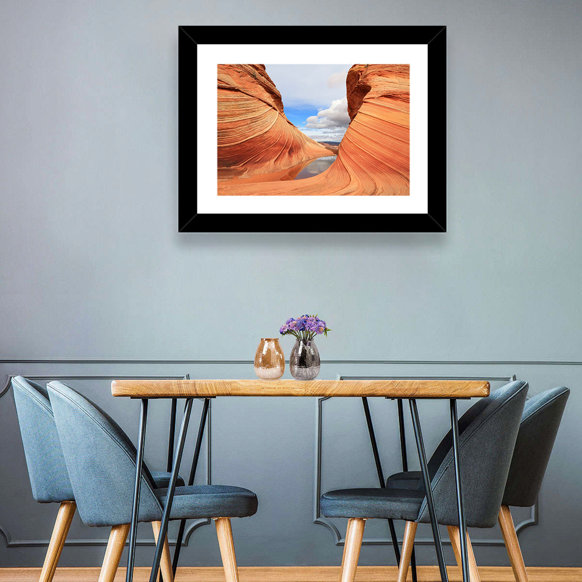 The Wave at Coyote Buttes Wall Art in a room, landscape