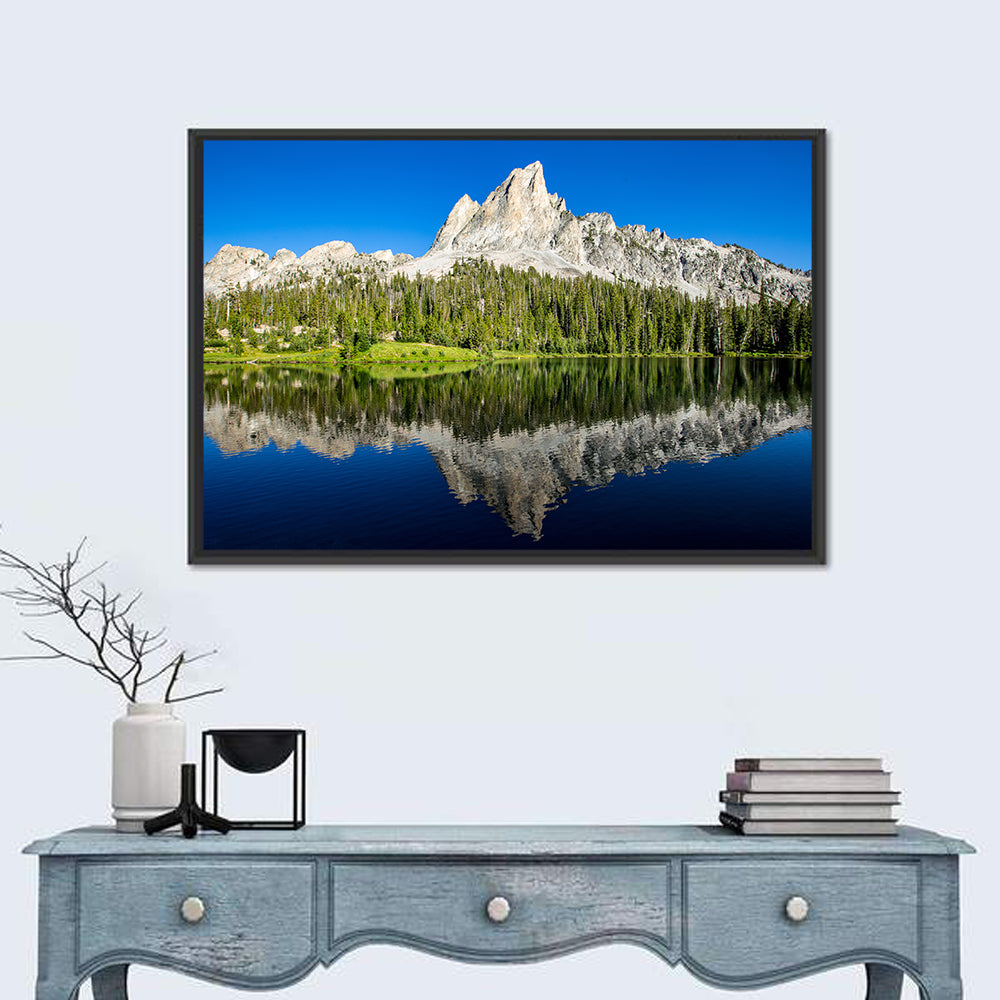 Sawtooth Peaks at Alice Lake Wall Art in a room, landscape
