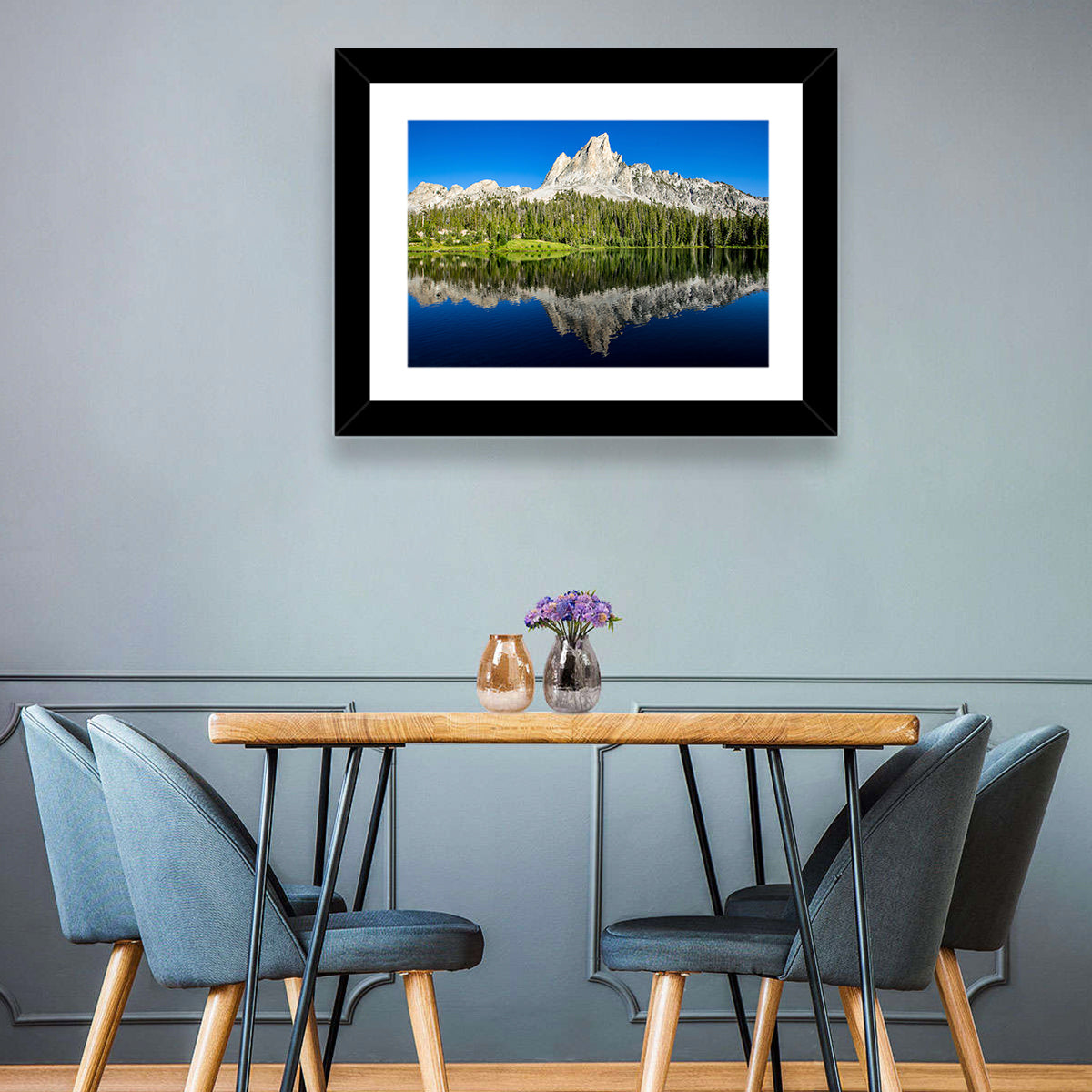 Sawtooth Peaks at Alice Lake Wall Art in a room, landscape