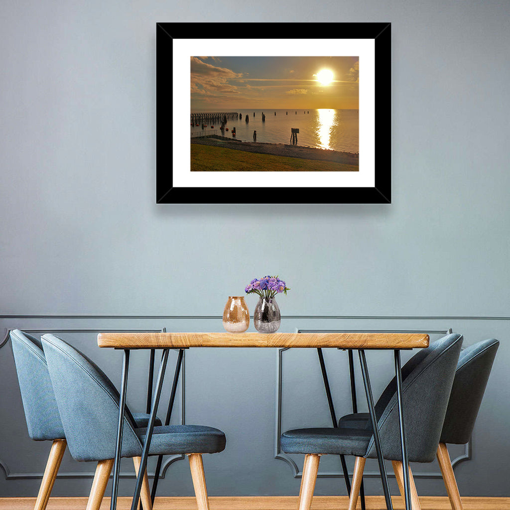 Lake Okeechobee Sunset Pier Wall Art