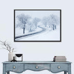 Misty Winter S-curve Road Wall Art
