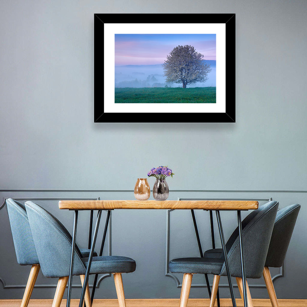 Misty Sumava Mountain Tree Wall Art