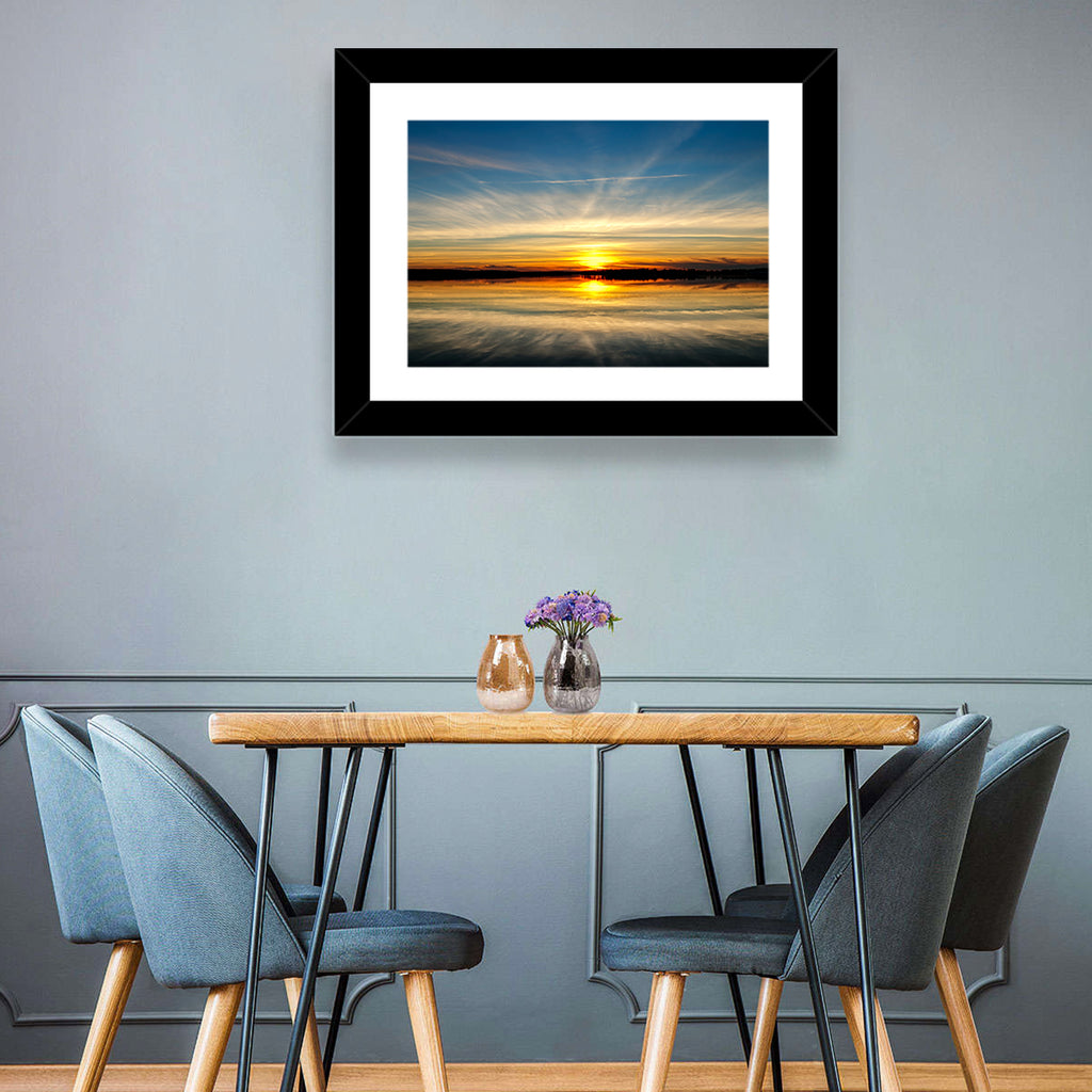 Oklahoma Lake Sunset Reflection Wall Art