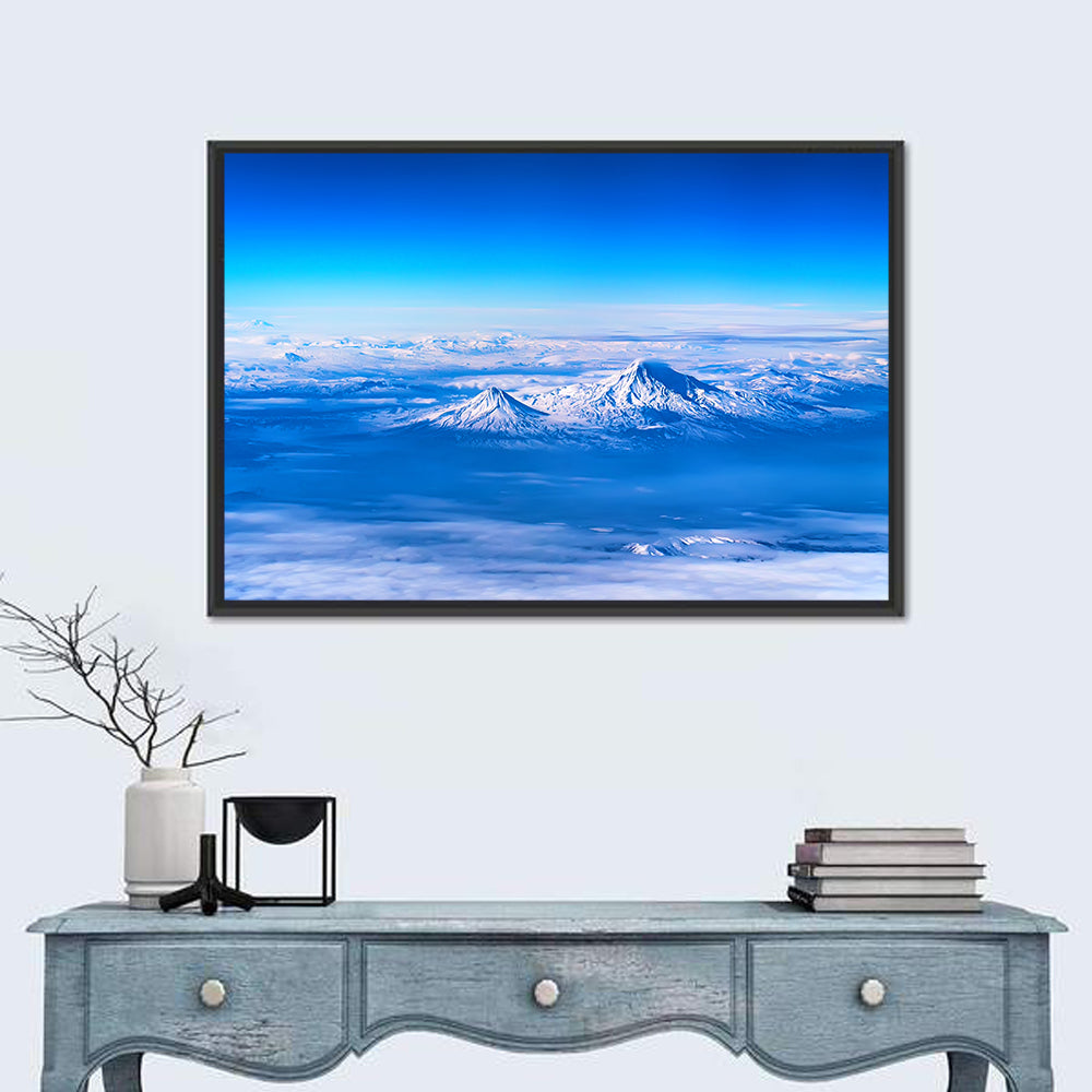 Mount Ararat Above Clouds Wall Art in a room, landscape