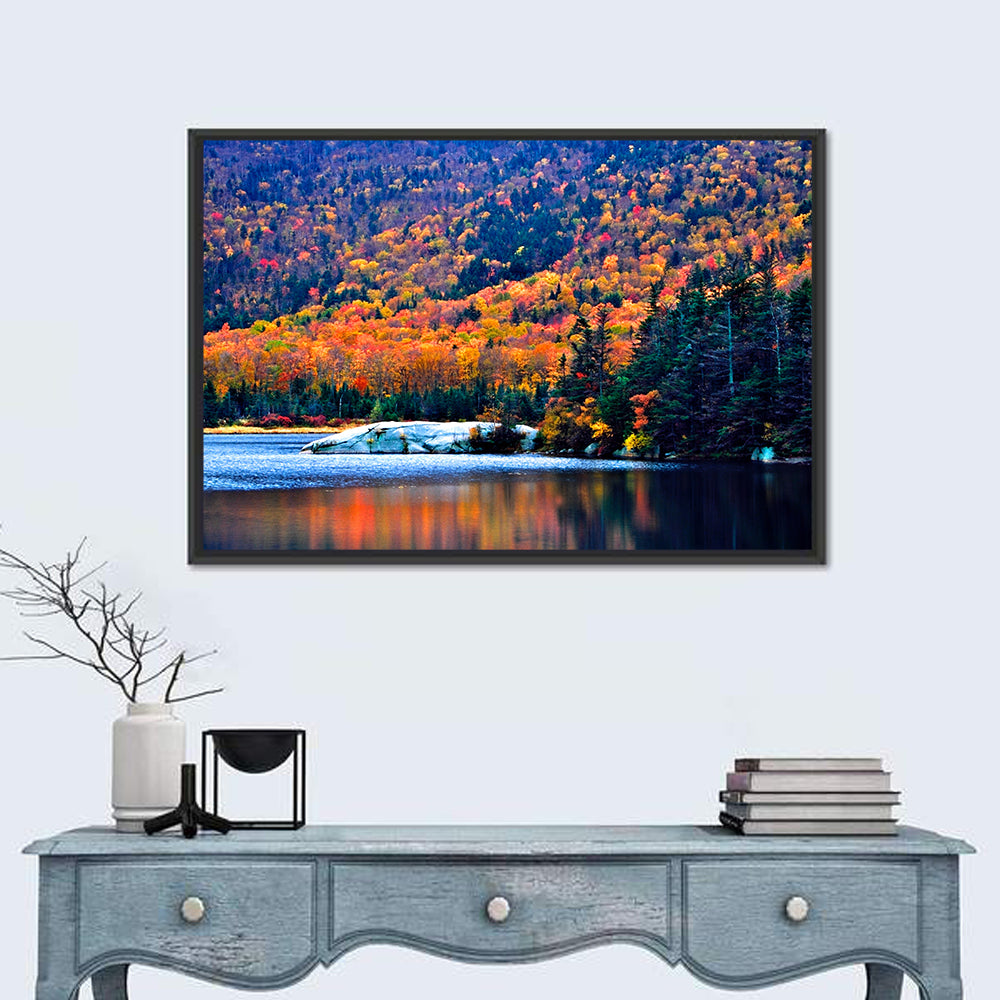 New Hampshire Fall Foliage Wall Art in a room, landscape
