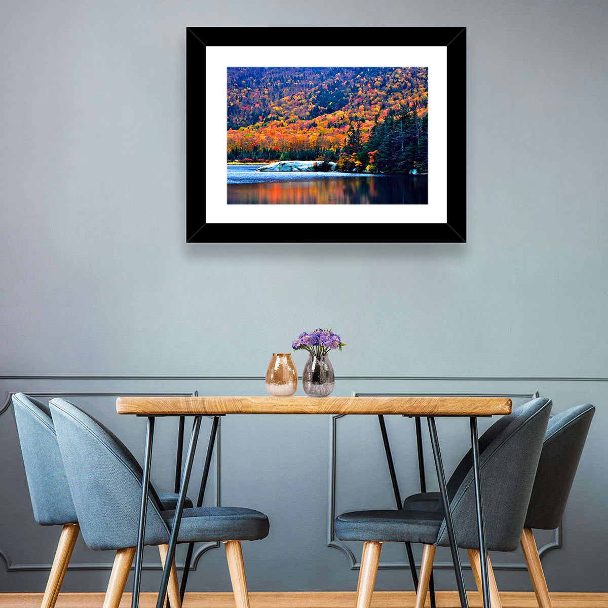 New Hampshire Fall Foliage Wall Art in a room, landscape