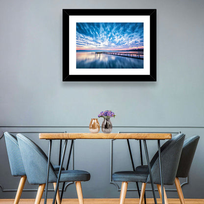 Cloudy Lake Sunset Wall Art