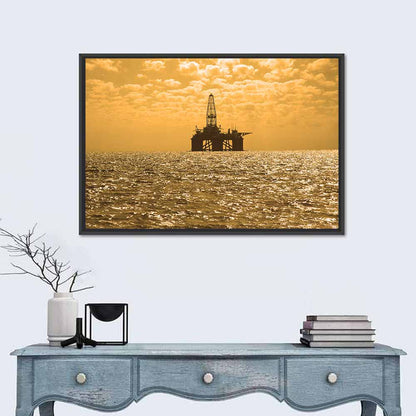 Oil Rig at Sunset Wall Art