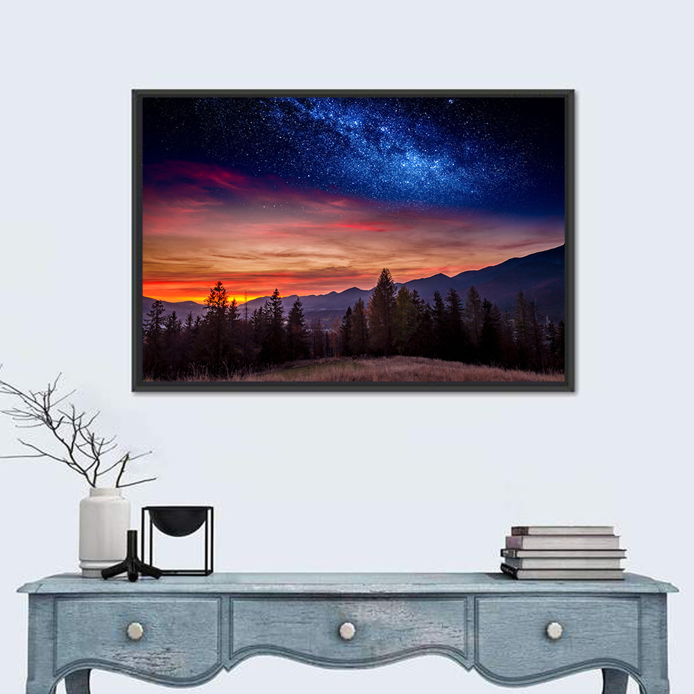 Tatras Mountain Sunset Wall Art in a room, landscape