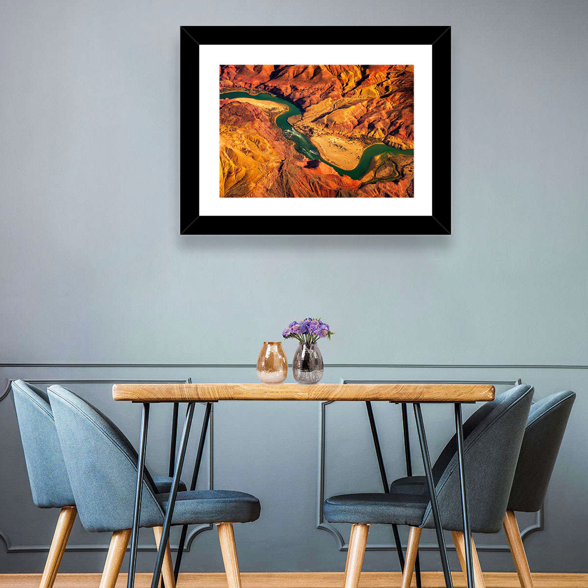 Aerial Colorado River Canyon Wall Art in a room, landscape