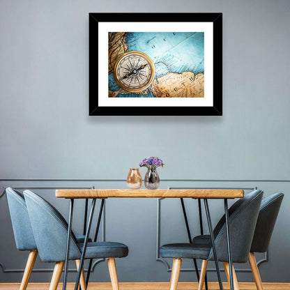 Retro Compass & Map Wall Art