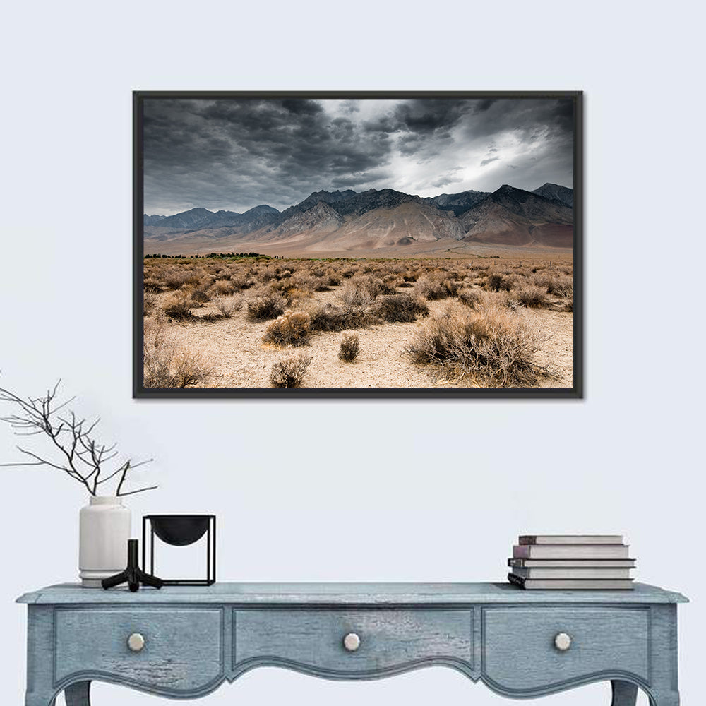 Storm Over Death Valley Wall Art in a room, landscape
