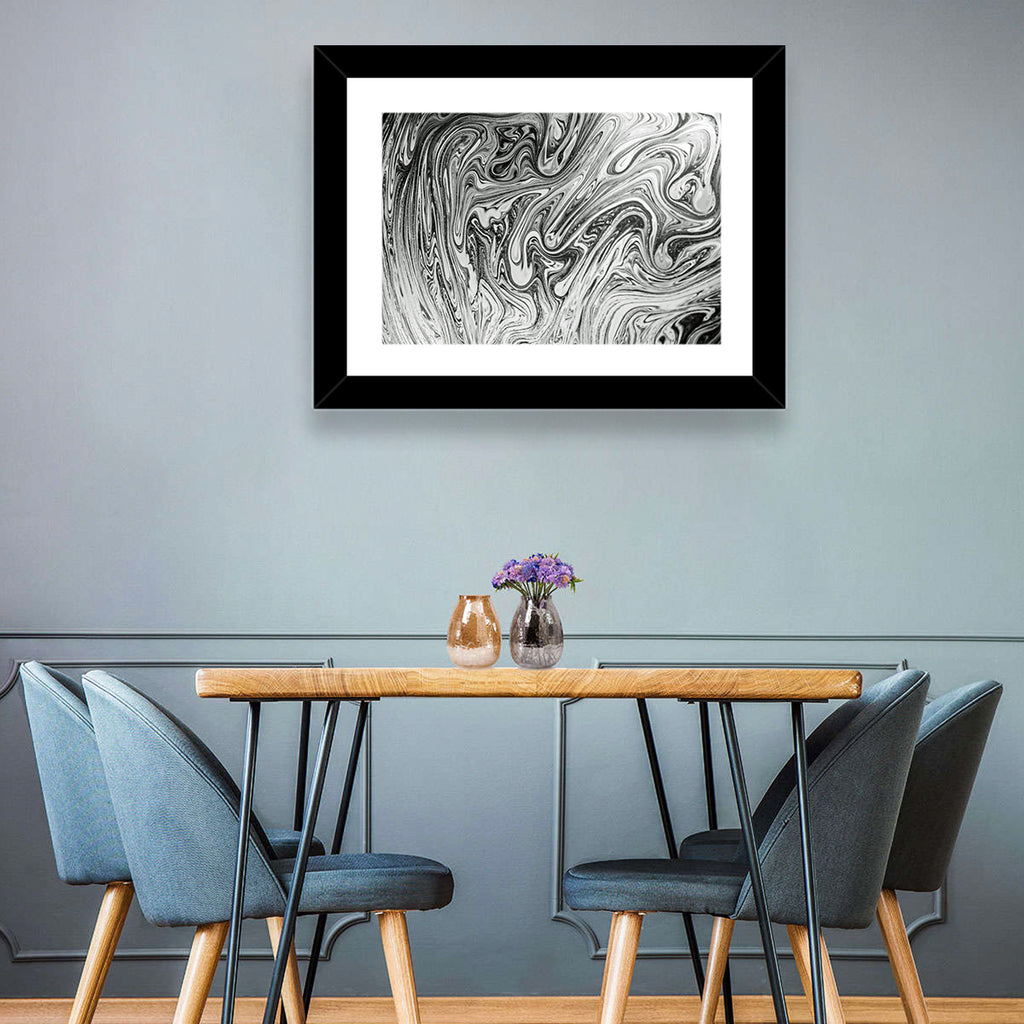 Ink Swirl Monochrome Abstract Wall Art