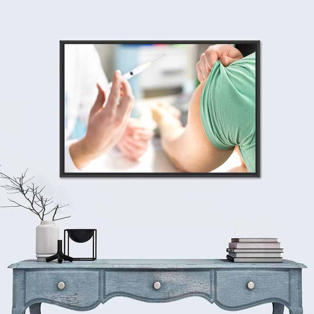 Influenza Vaccination Close-up Wall Art in a room, landscape