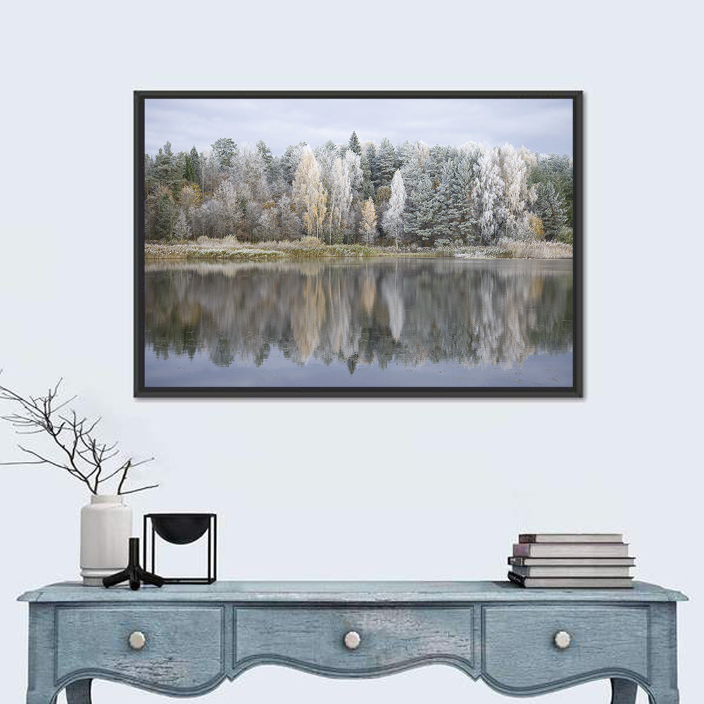 Pskov Region Forest Lake Wall Art in a room, landscape