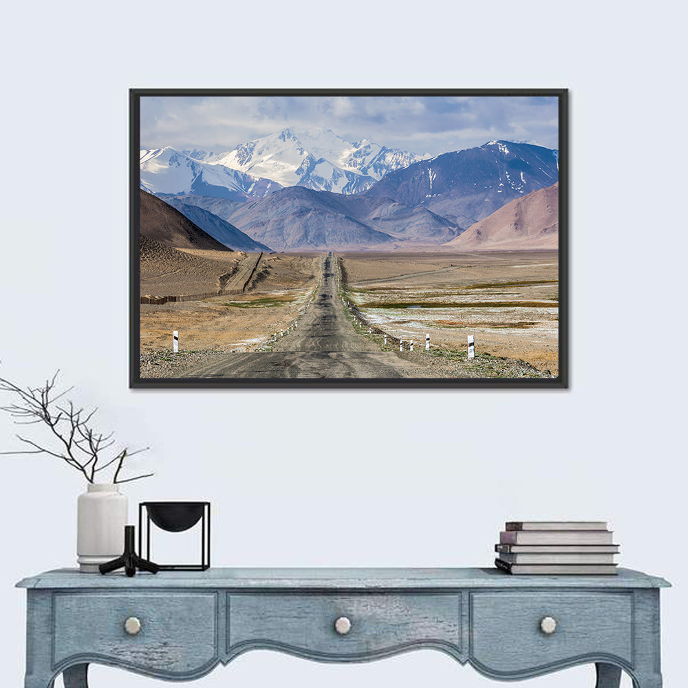 Pamir Mountain Road Wall Art in a room, landscape