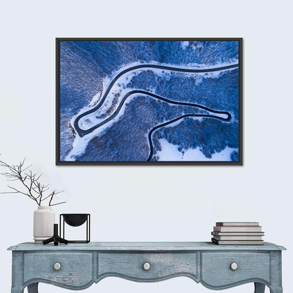 Montenegro Snowy Mountain Road Wall Art