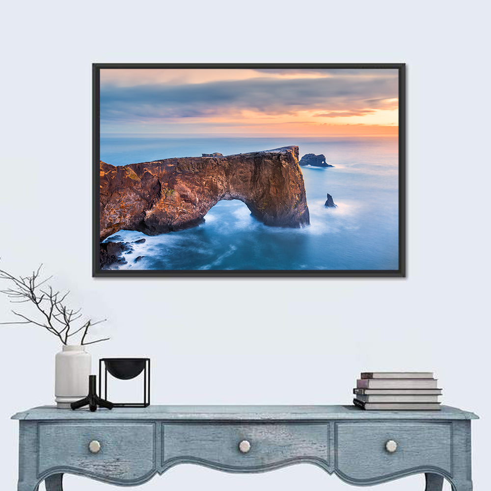 Dyrhólaey Sea Arch at Sunset Wall Art