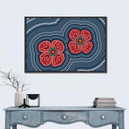 Aboriginal Poppy Duo Wall Art