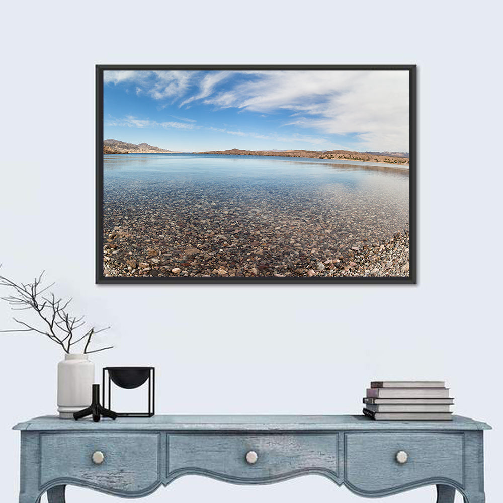 Lake Mohave Shoreline Wall Art in a room, landscape