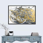 Metallic Gold Marbled Abstract Wall Art