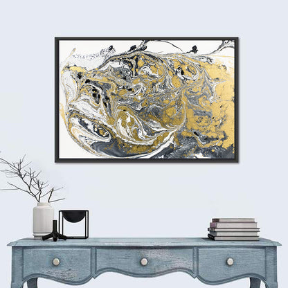 Golden Liquid Abstract Wall Art