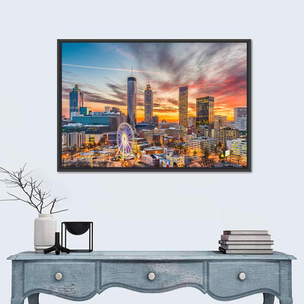 Atlanta Skyline with Skyview Wheel Wall Art
