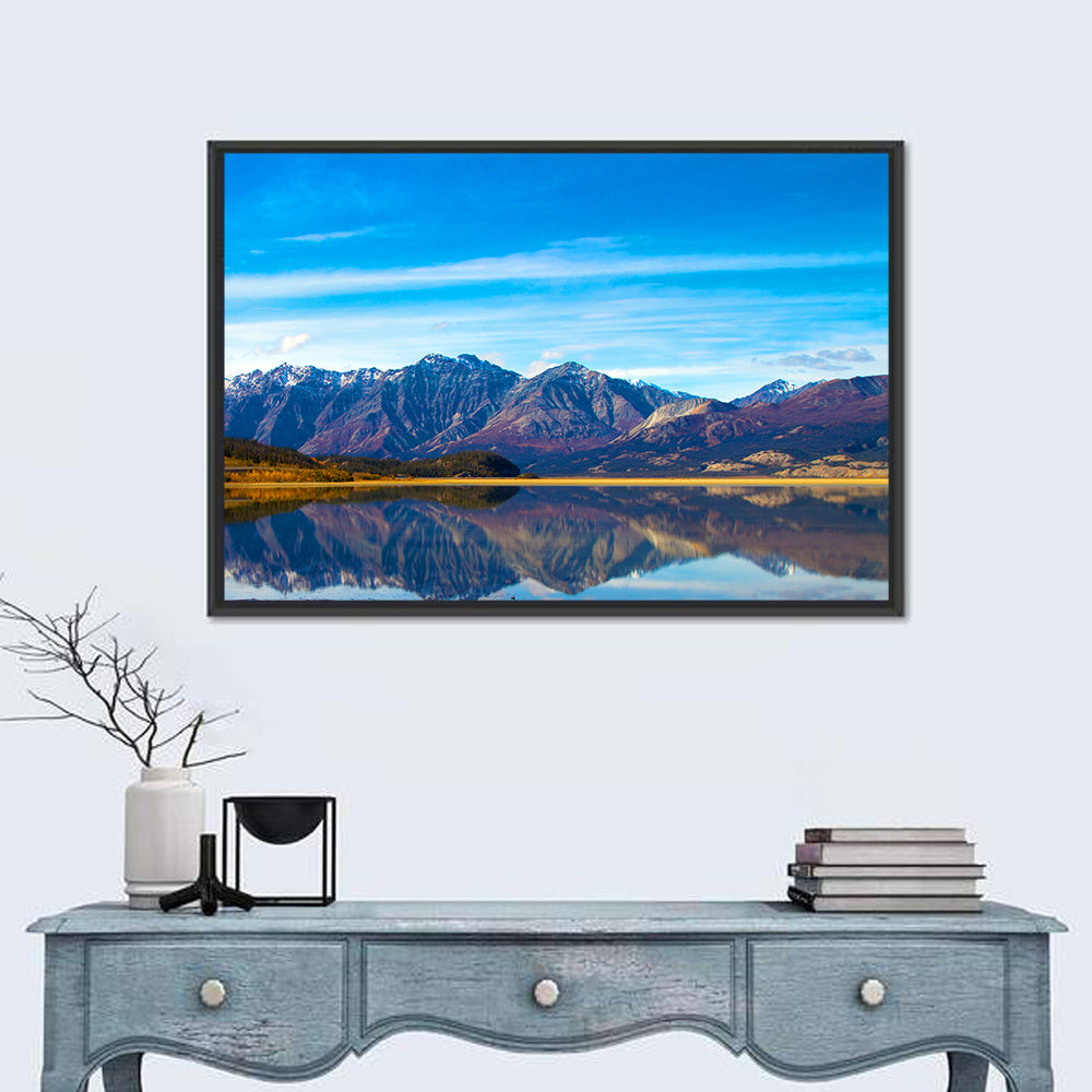 Kluane Lake Reflections Wall Art in a room, landscape