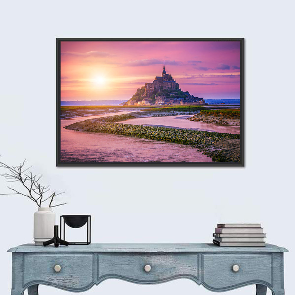 Mont Saint-michel Sunset Wall Art