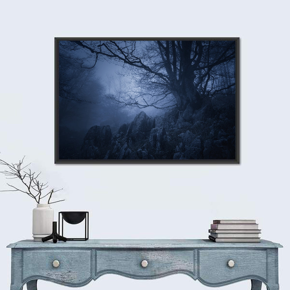 Gnarled Tree at Twilight Wall Art in a room, landscape