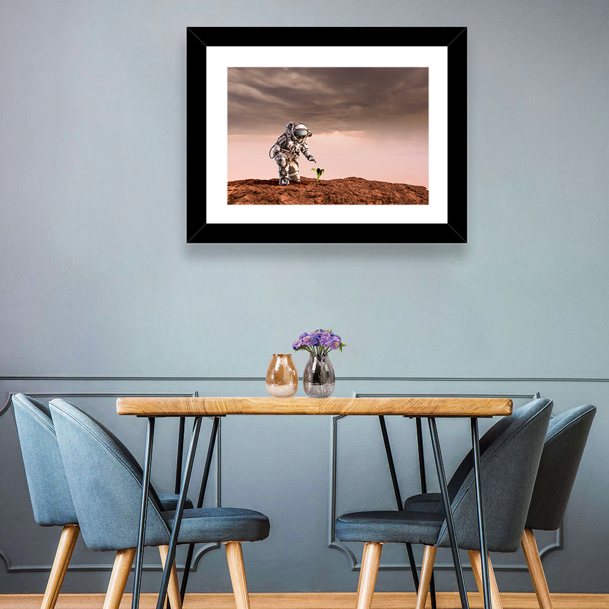 Martian Seedling Concept Wall Art in a room, landscape