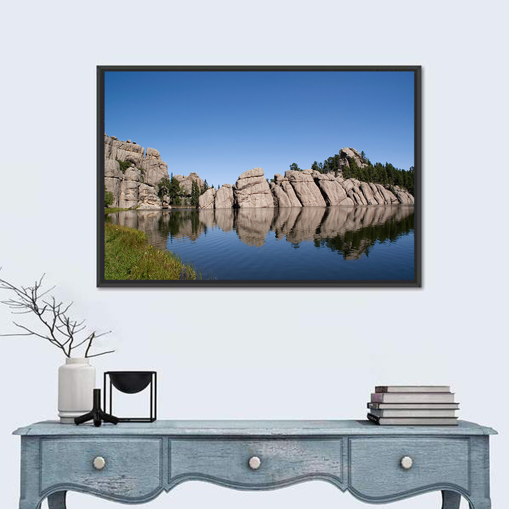 Sylvan Lake Reflection Wall Art in a room, landscape