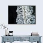 Aerial Black Sand Shoreline Wall Art