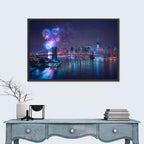 Fireworks Over Brooklyn Bridge Wall Art